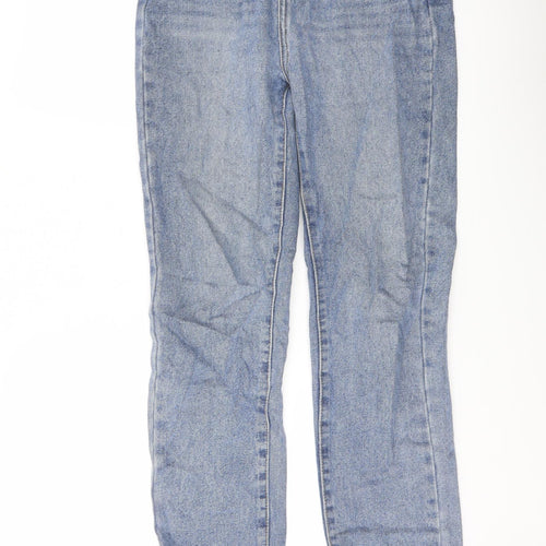 Nasty Gal Womens Blue Cotton Straight Jeans Size 8 L28 in Regular Button