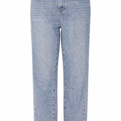 Nasty Gal Womens Blue Cotton Straight Jeans Size 8 L28 in Regular Button