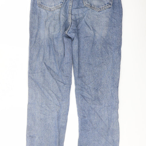 Nasty Gal Womens Blue Cotton Straight Jeans Size 8 L28 in Regular Button