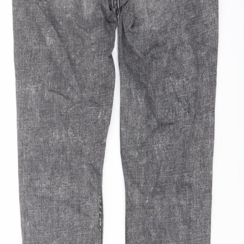 H&, Womens Grey Cotton Skinny Jeans Size 10 L28 in Regular Button