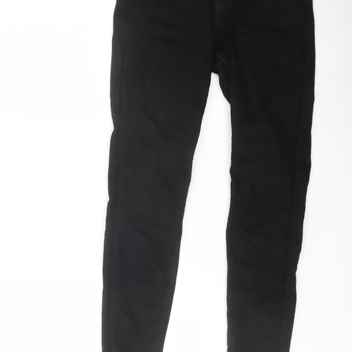 Marks and Spencer Womens Black Cotton Skinny Jeans Size 8 L26 in Regular Button