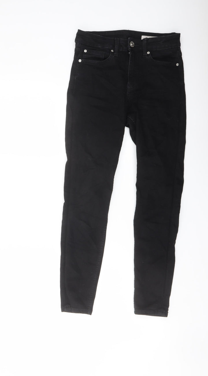 Marks and Spencer Womens Black Cotton Skinny Jeans Size 8 L26 in Regular Button