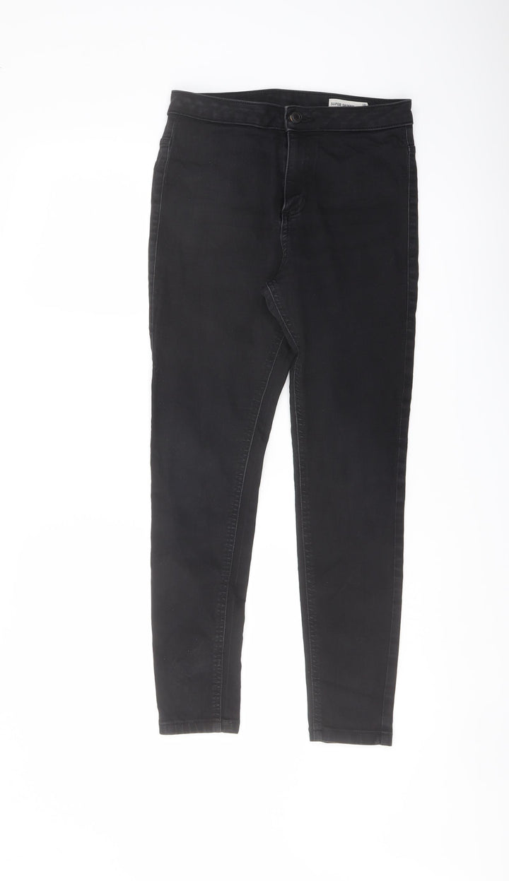 Marks and Spencer Womens Black Cotton Jegging Jeans Size 10 L26 in Regular Button