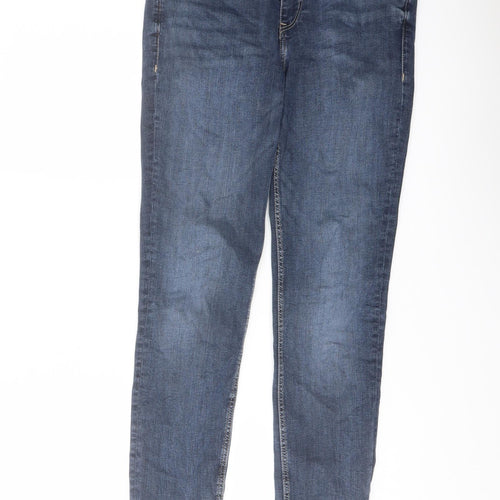 Zara Womens Blue Cotton Skinny Jeans Size 10 L28 in Regular Button