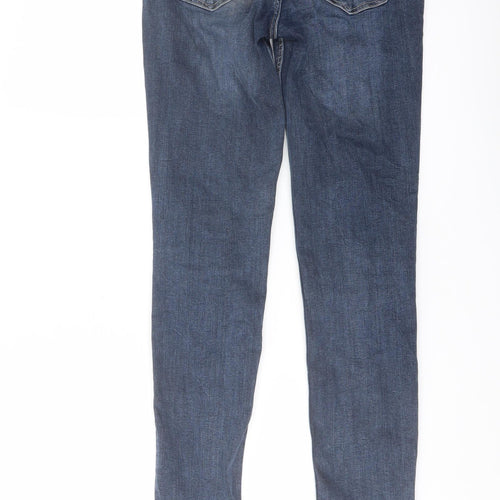 Zara Womens Blue Cotton Skinny Jeans Size 10 L28 in Regular Button