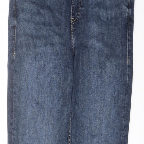 Zara Womens Blue Cotton Skinny Jeans Size 10 L28 in Regular Button