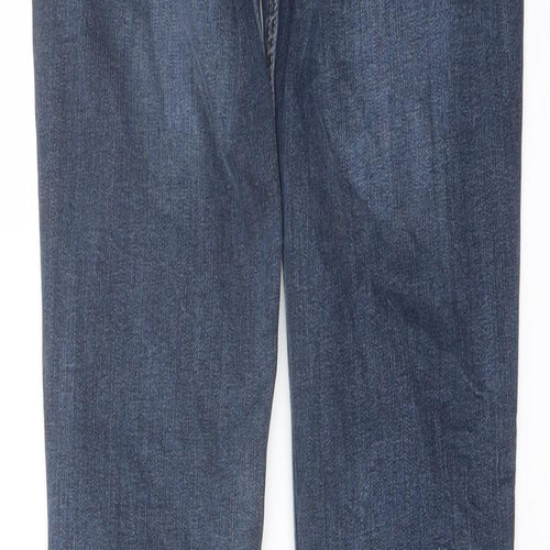 Zara Womens Blue Cotton Skinny Jeans Size 10 L28 in Regular Button