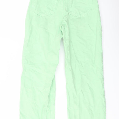 Zara Womens Green Cotton Straight Jeans Size 4 L25 in Regular Button