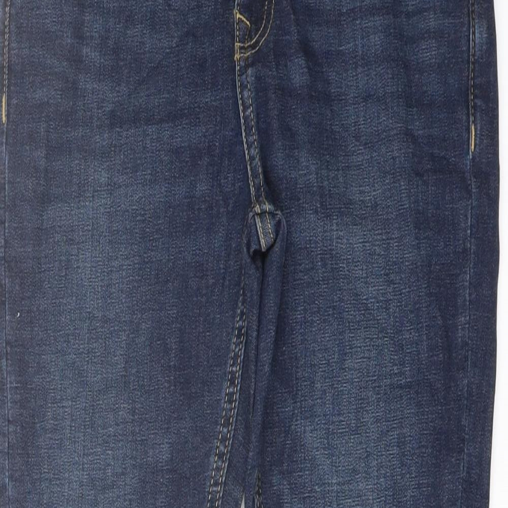 Marks and Spencer Boys Blue Cotton Straight Jeans Size 9-10 Years Regular Button