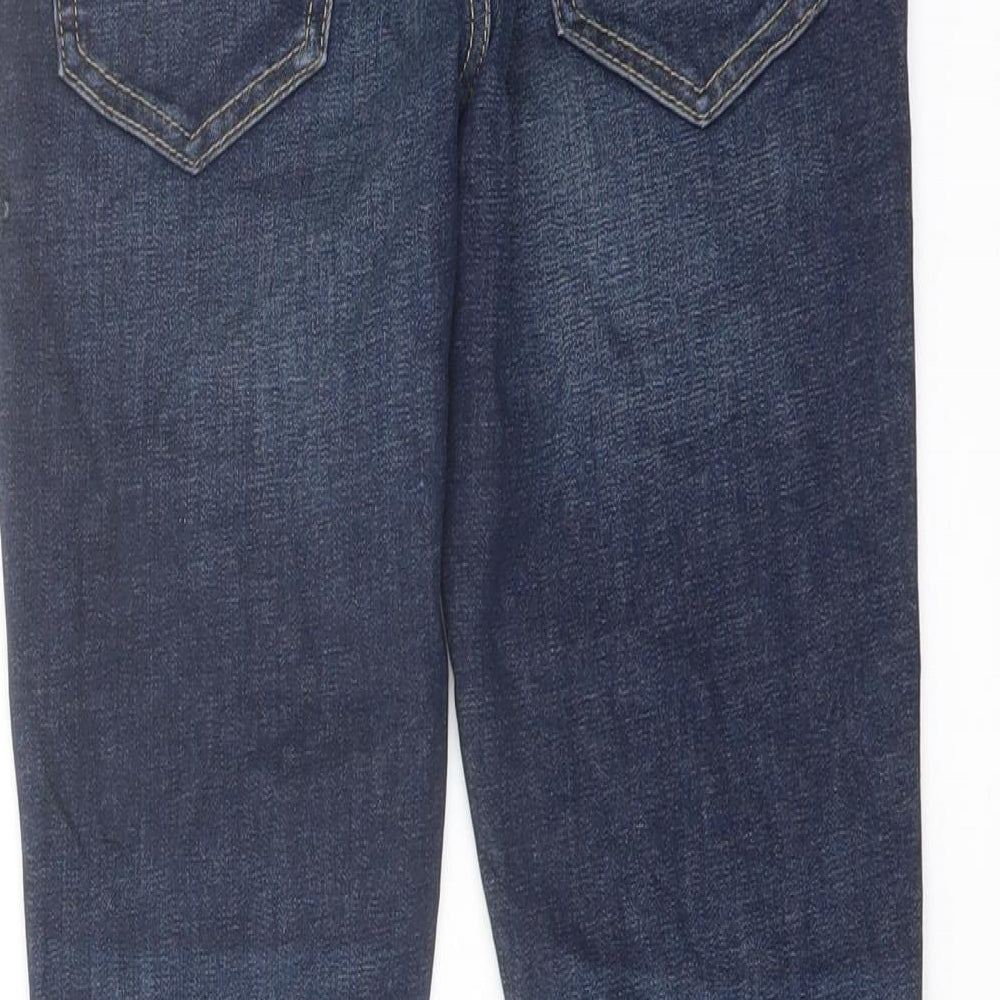Marks and Spencer Boys Blue Cotton Straight Jeans Size 9-10 Years Regular Button