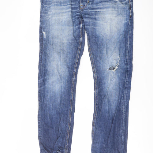 NEXT Mens Blue Cotton Straight Jeans Size 30 in L28 in Regular Button
