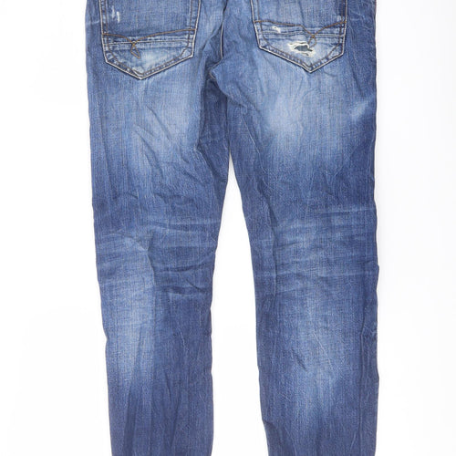 NEXT Mens Blue Cotton Straight Jeans Size 30 in L28 in Regular Button
