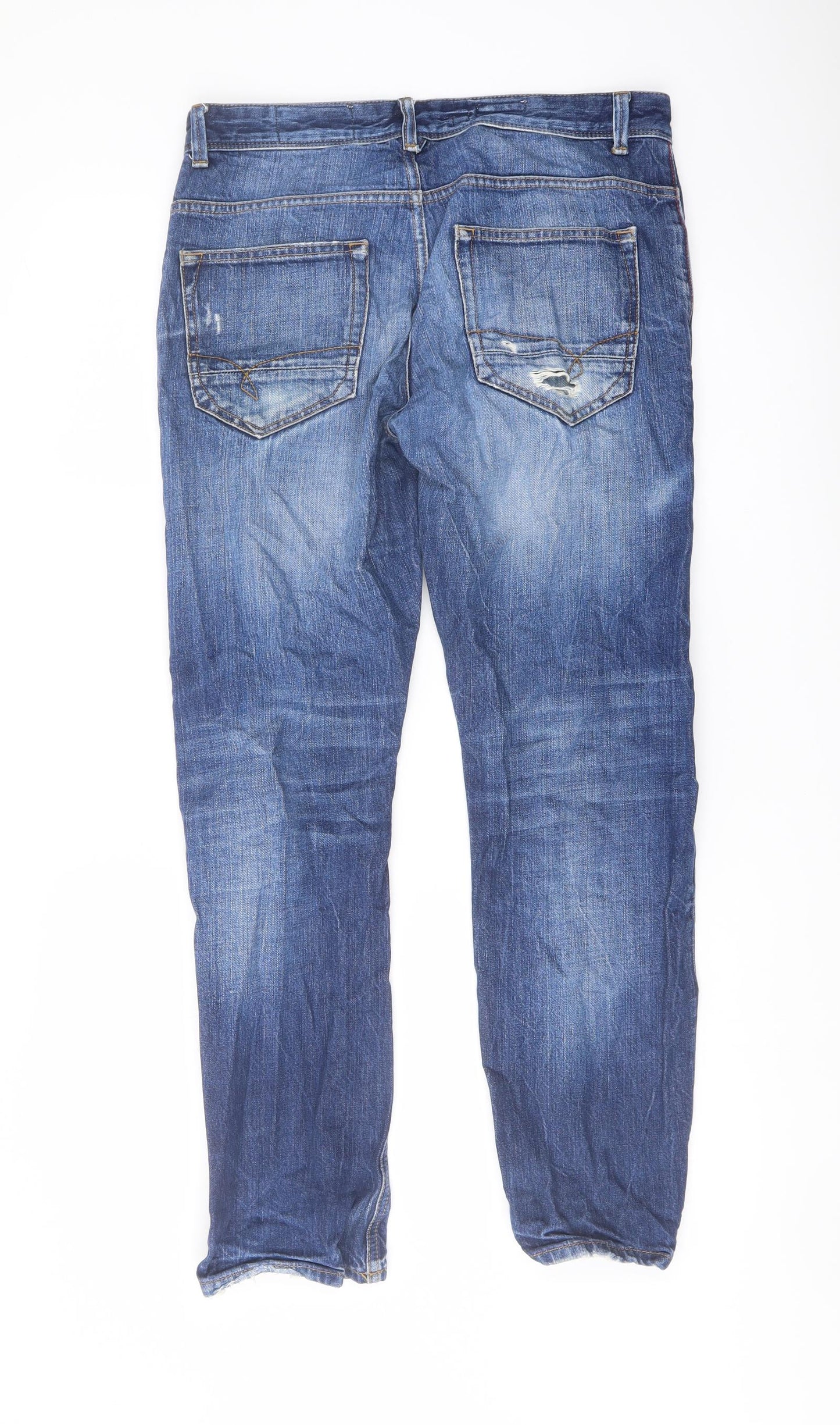 NEXT Mens Blue Cotton Straight Jeans Size 30 in L28 in Regular Button