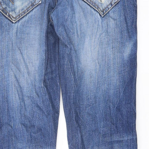 NEXT Mens Blue Cotton Straight Jeans Size 30 in L28 in Regular Button