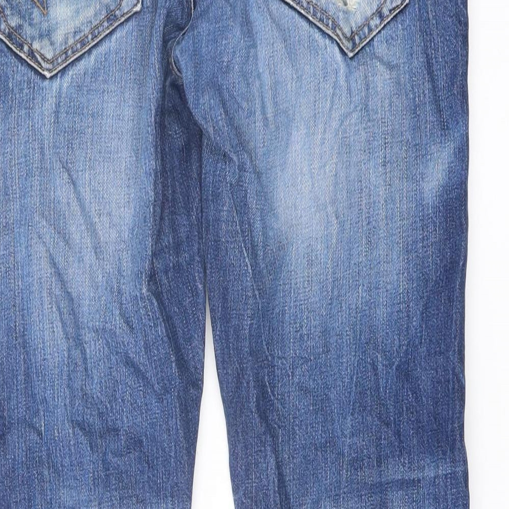 NEXT Mens Blue Cotton Straight Jeans Size 30 in L28 in Regular Button
