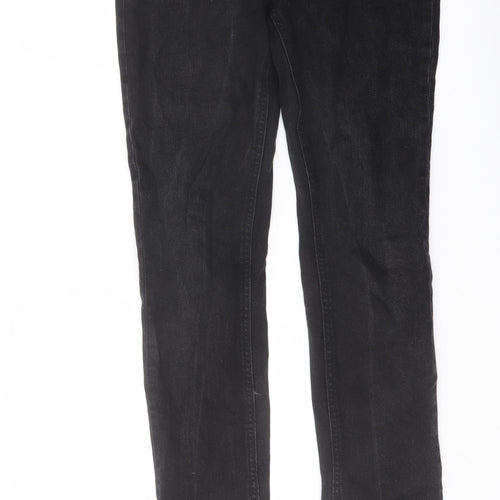 Zara Womens Black Cotton Straight Jeans Size 10 L32 in Regular Button
