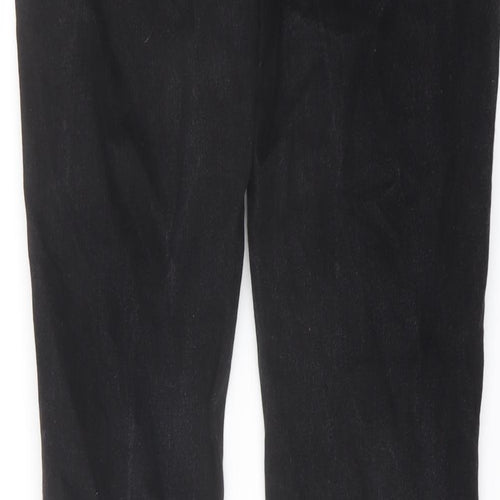 Zara Womens Black Cotton Straight Jeans Size 10 L32 in Regular Button