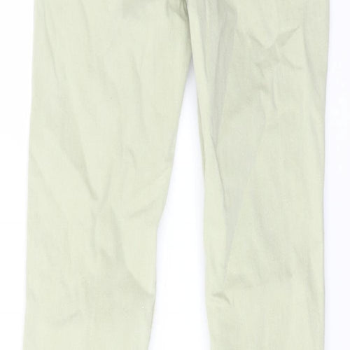 Bershka Womens Green Cotton Flared Jeans Size 6 L27 in Regular Button