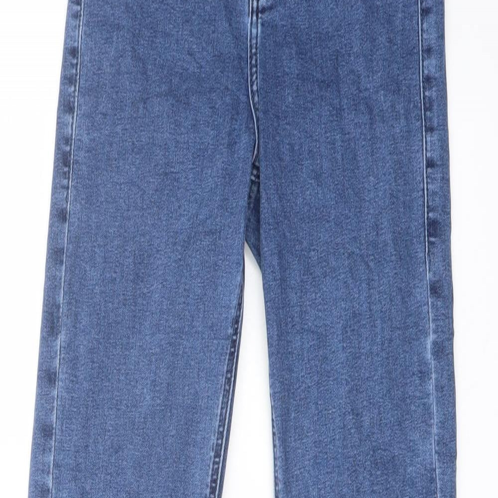 Topshop Womens Blue Cotton Bootcut Jeans Size 26 in L29 in Regular Button