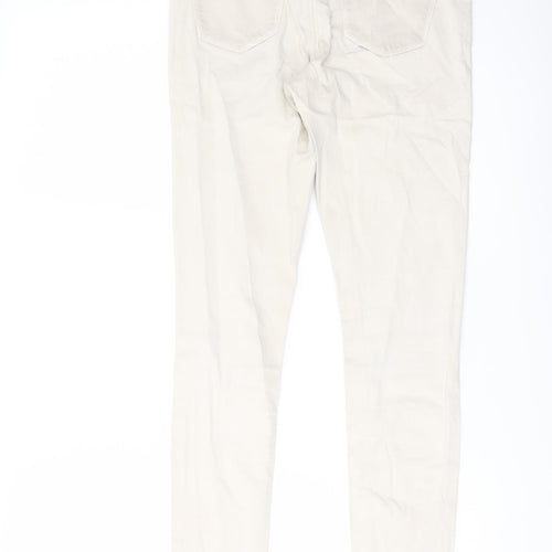 Topshop Womens Beige Cotton Skinny Jeans Size 26 in L29 in Regular Button
