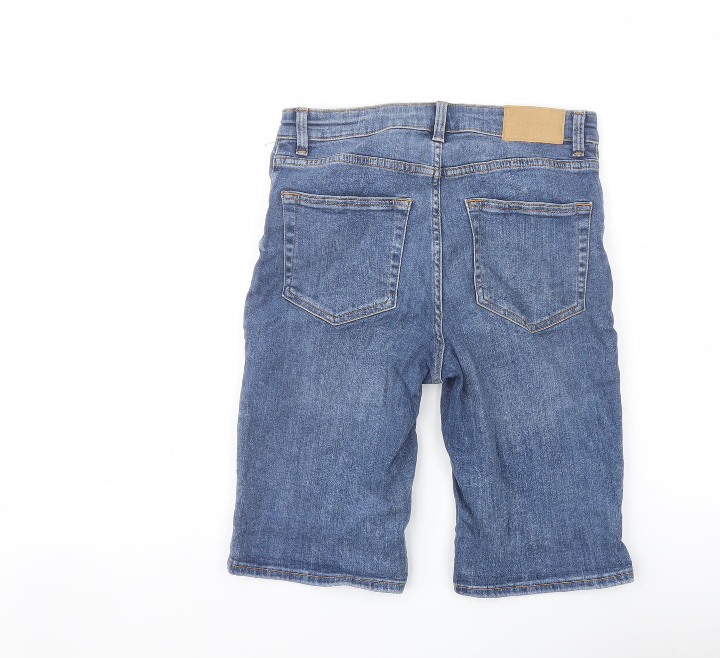 H&M Womens Blue Cotton Bermuda Shorts Size 10 L12 in Regular Button