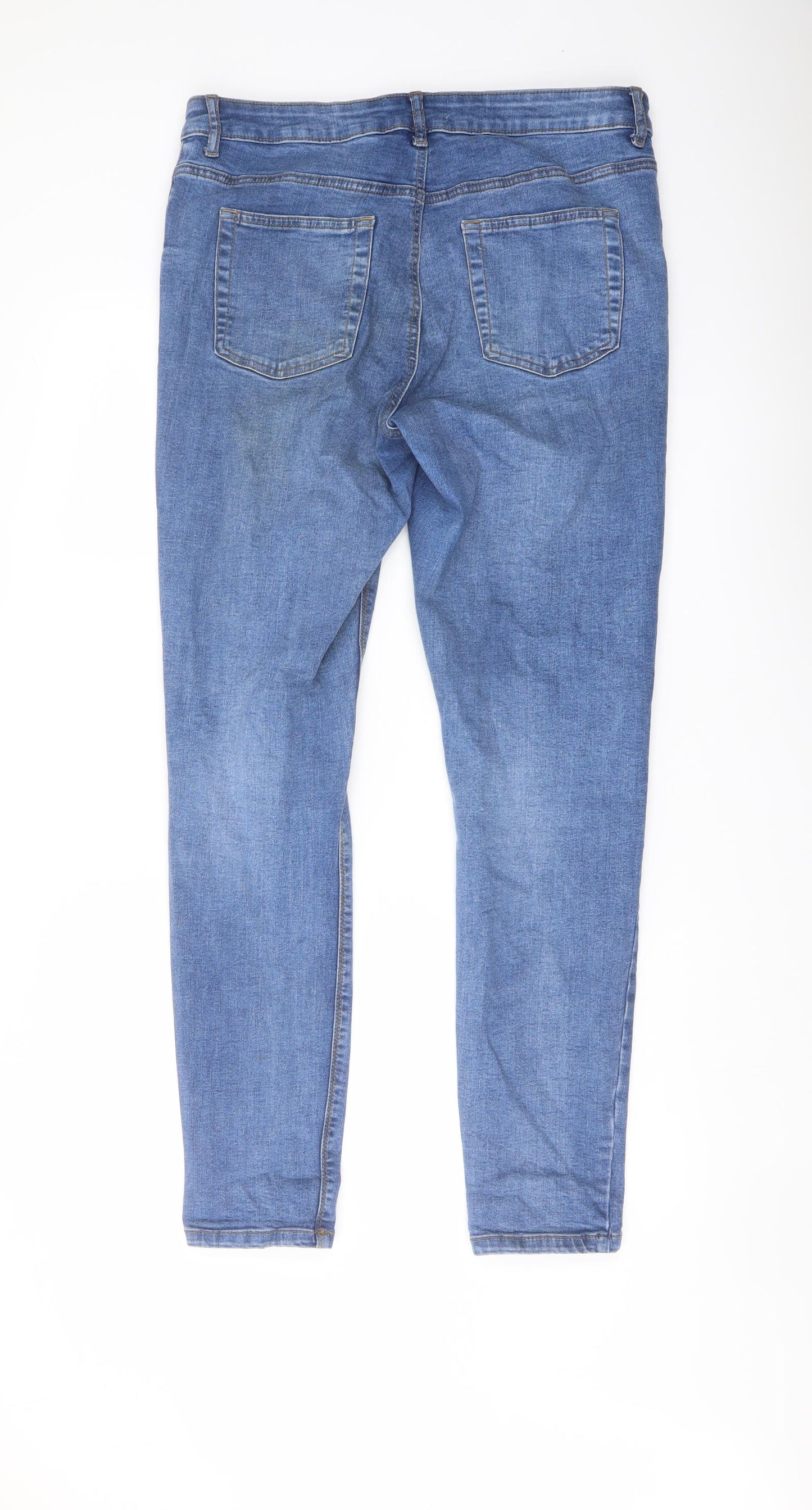 Denim & Co. Womens Blue Cotton Skinny Jeans Size 16 L30 in Regular Button
