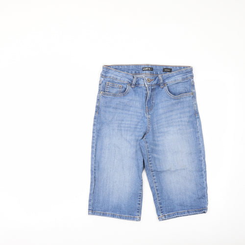 TU Womens Blue Cotton Bermuda Shorts Size 8 L13 in Regular Button