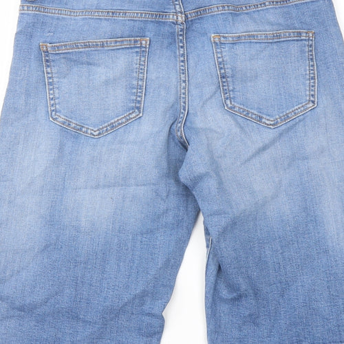 TU Womens Blue Cotton Bermuda Shorts Size 8 L13 in Regular Button