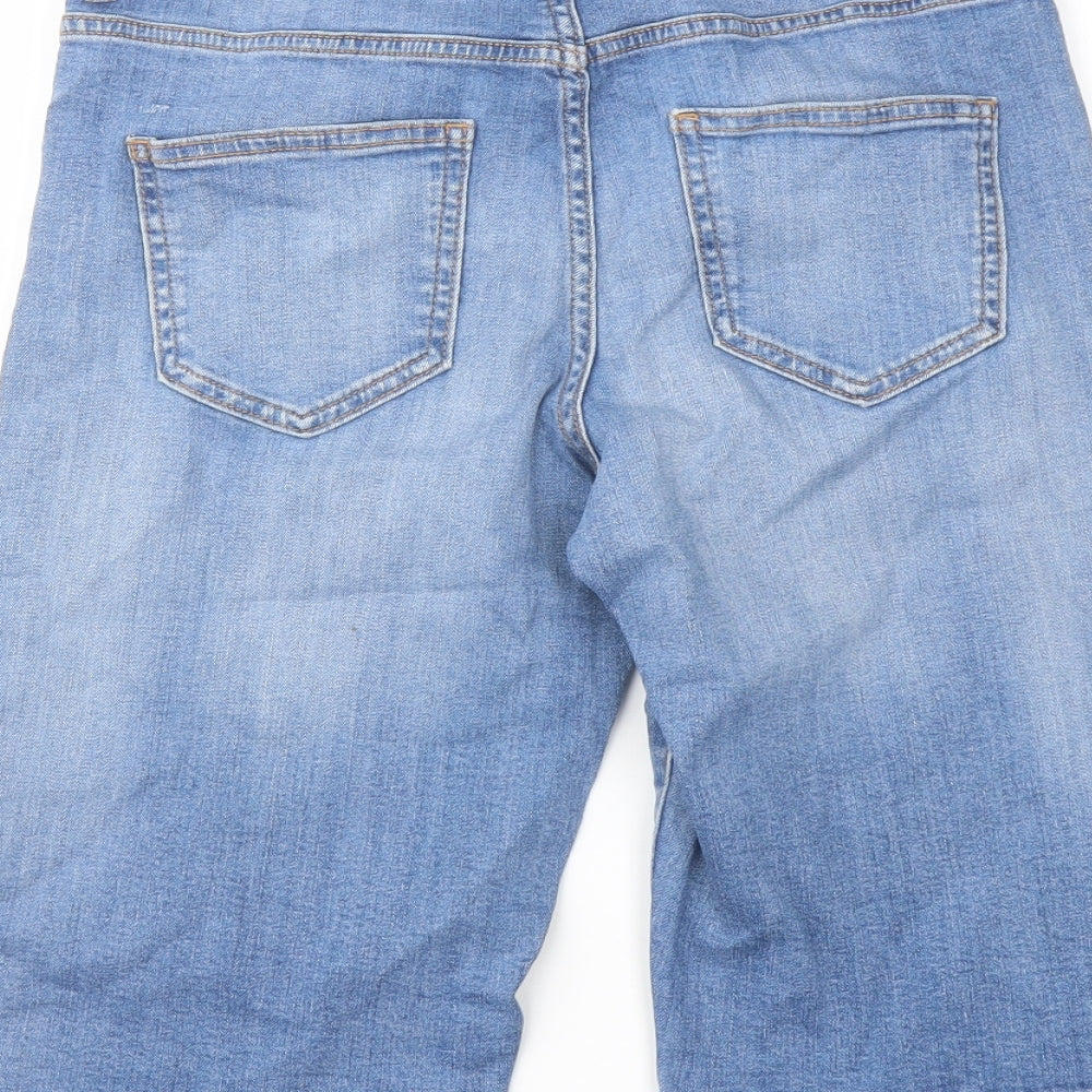 TU Womens Blue Cotton Bermuda Shorts Size 8 L13 in Regular Button
