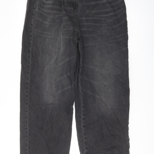 COLLUSION Womens Grey Cotton Wide-Leg Jeans Size 28 in L32 in Regular Button