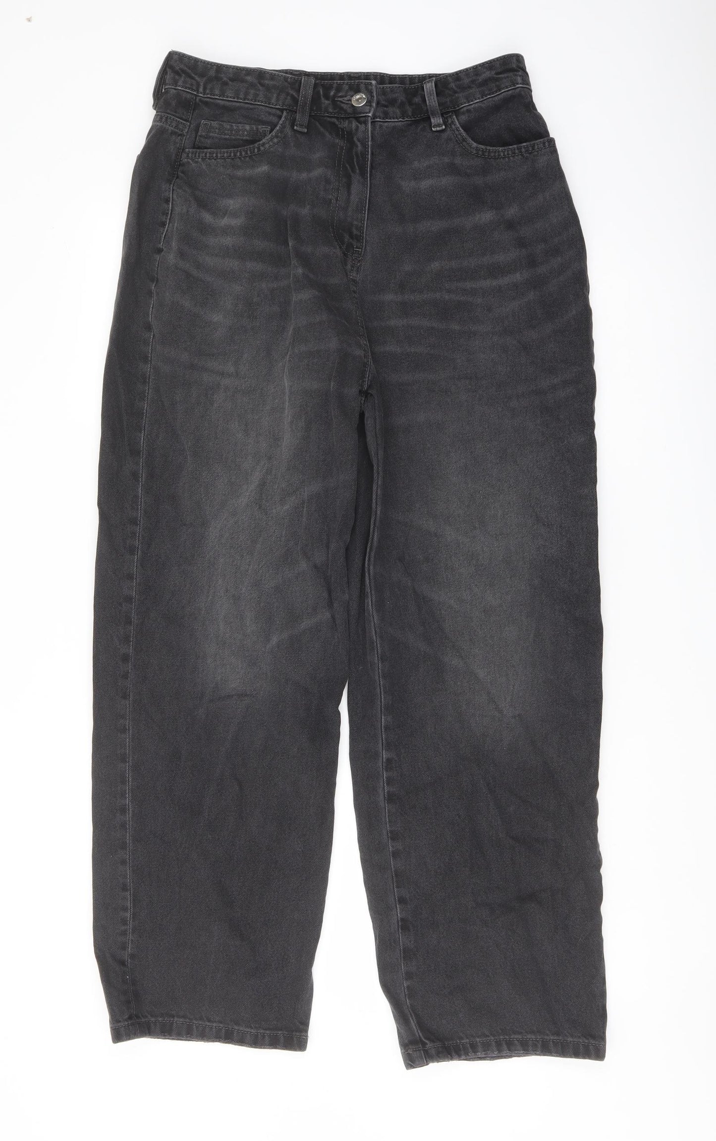 COLLUSION Womens Grey Cotton Wide-Leg Jeans Size 28 in L32 in Regular Button
