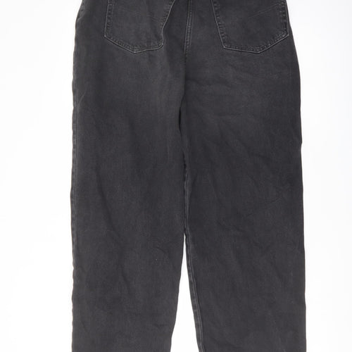 COLLUSION Womens Grey Cotton Wide-Leg Jeans Size 28 in L32 in Regular Button