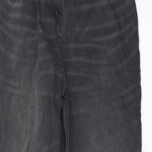 COLLUSION Womens Grey Cotton Wide-Leg Jeans Size 28 in L32 in Regular Button