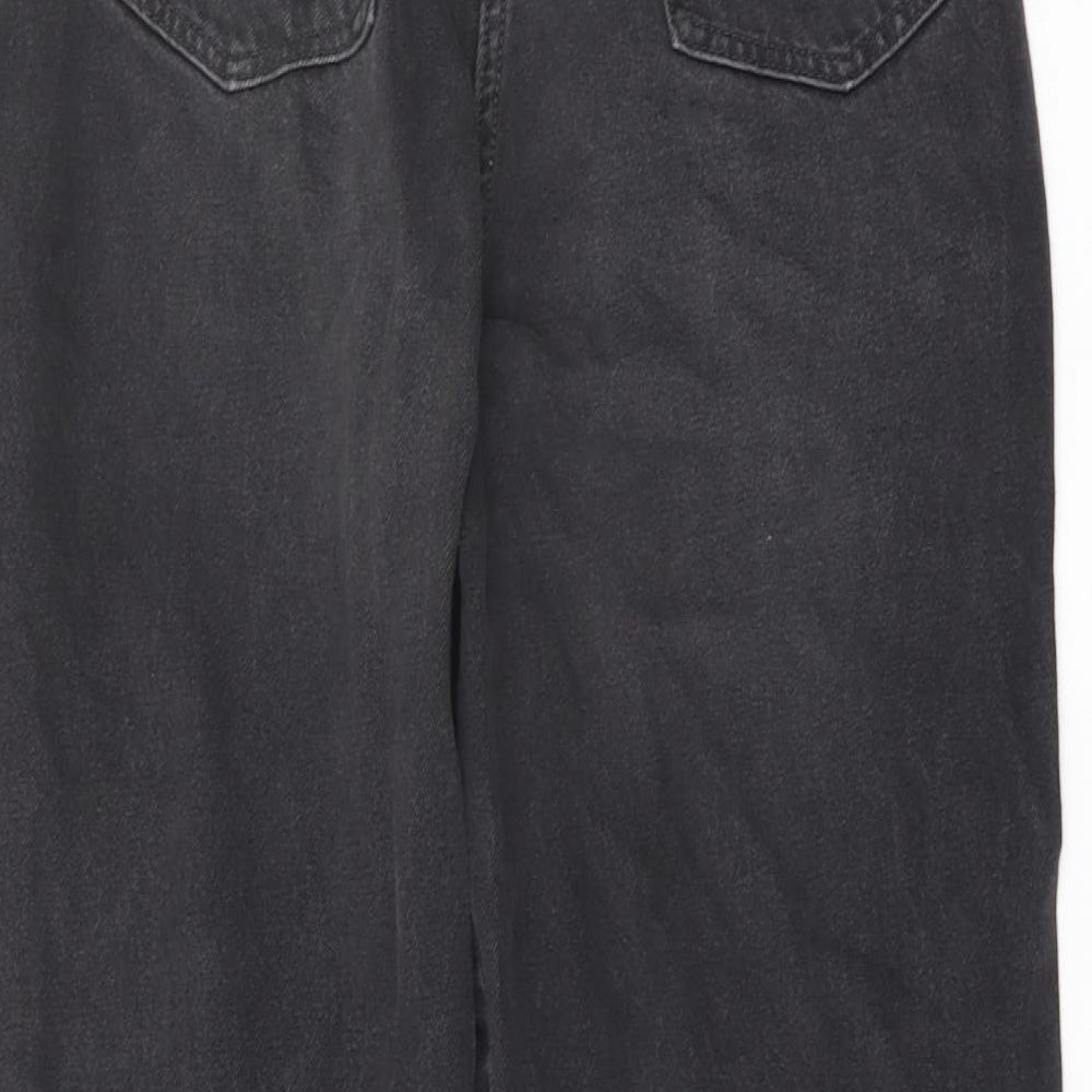 COLLUSION Womens Grey Cotton Wide-Leg Jeans Size 28 in L32 in Regular Button