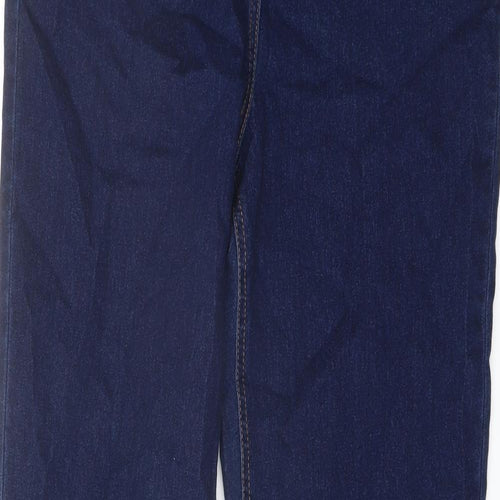 Papaya Womens Blue Cotton Straight Jeans Size 14 L30 in Regular Button