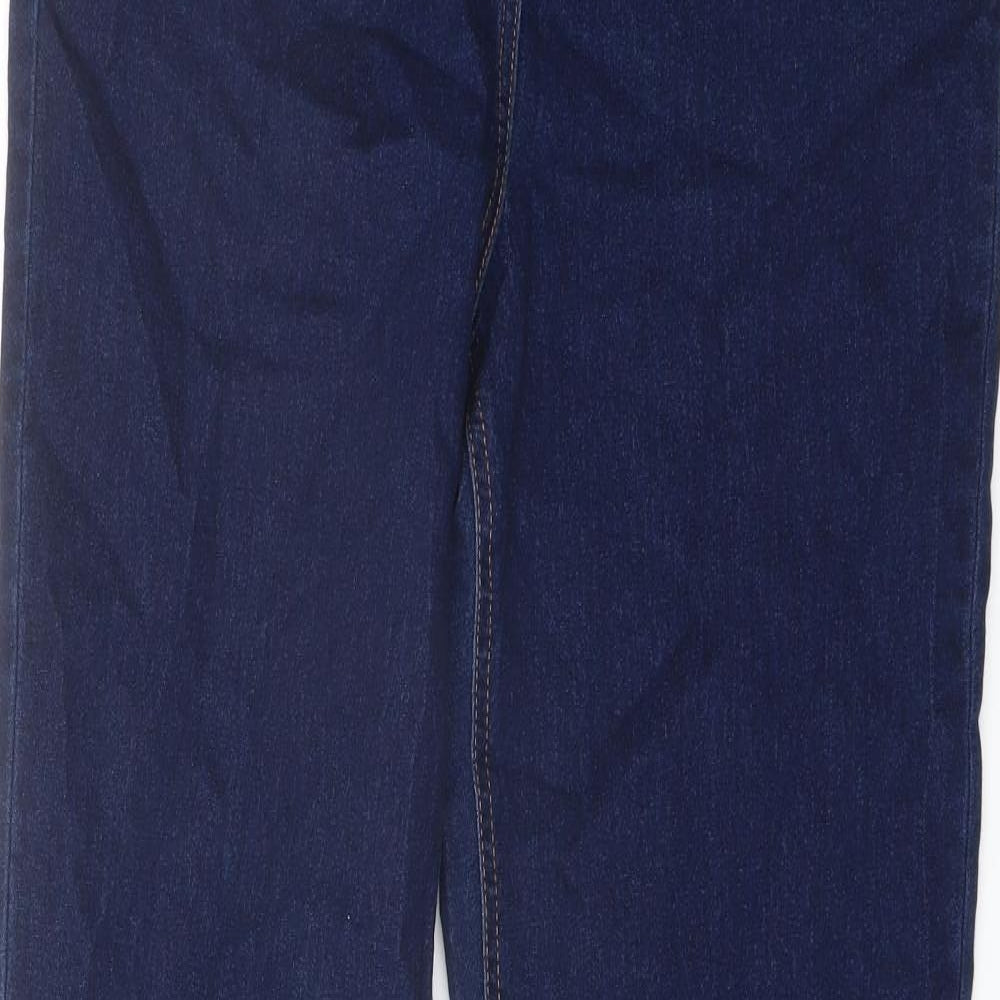 Papaya Womens Blue Cotton Straight Jeans Size 14 L30 in Regular Button