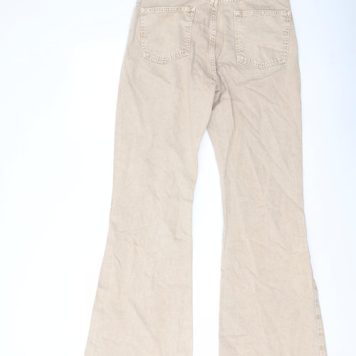 Reclaimed Vintage Womens Beige Cotton Bootcut Jeans Size 28 in L29 in Regular Button
