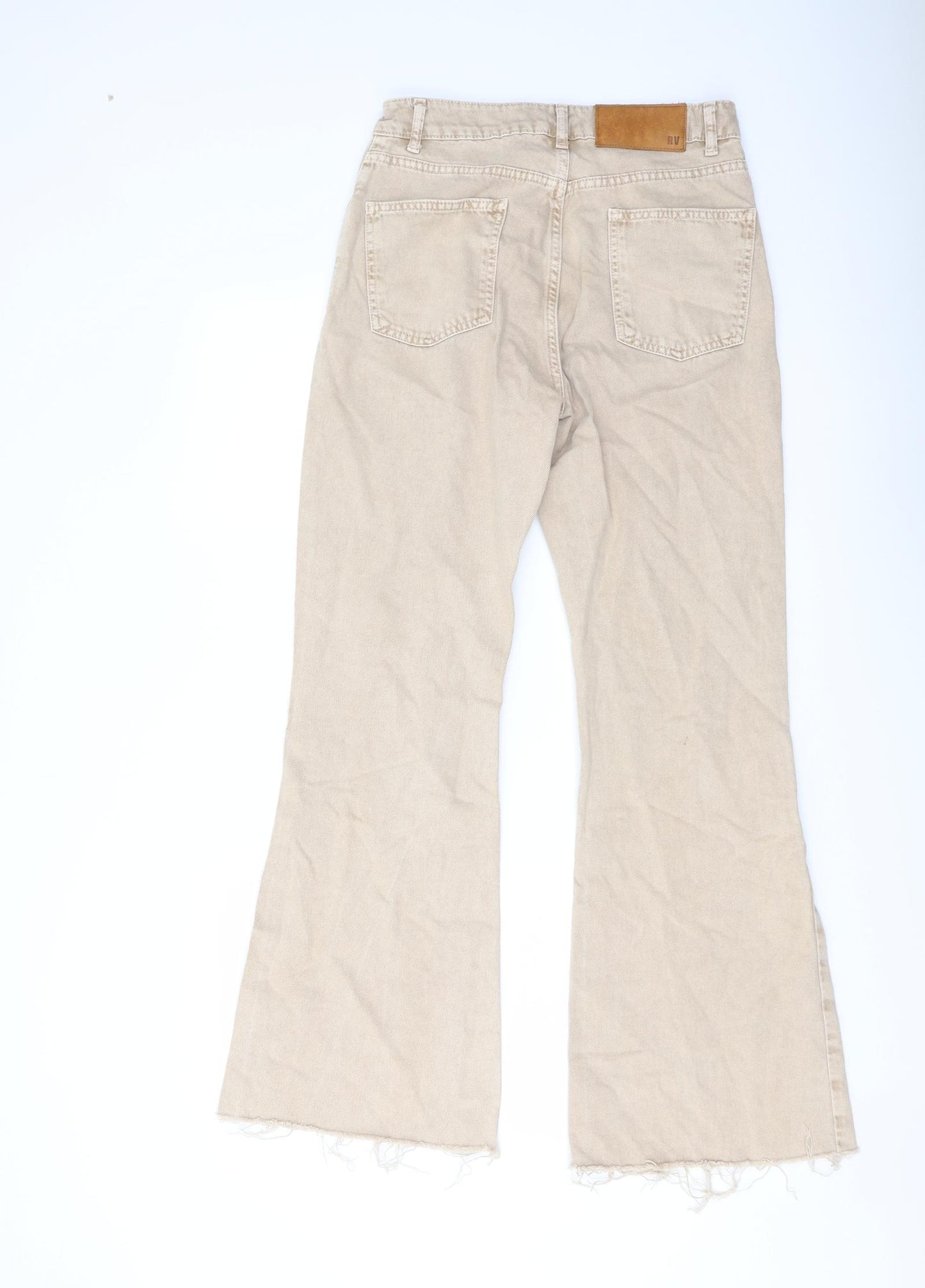 Reclaimed Vintage Womens Beige Cotton Bootcut Jeans Size 28 in L29 in Regular Button