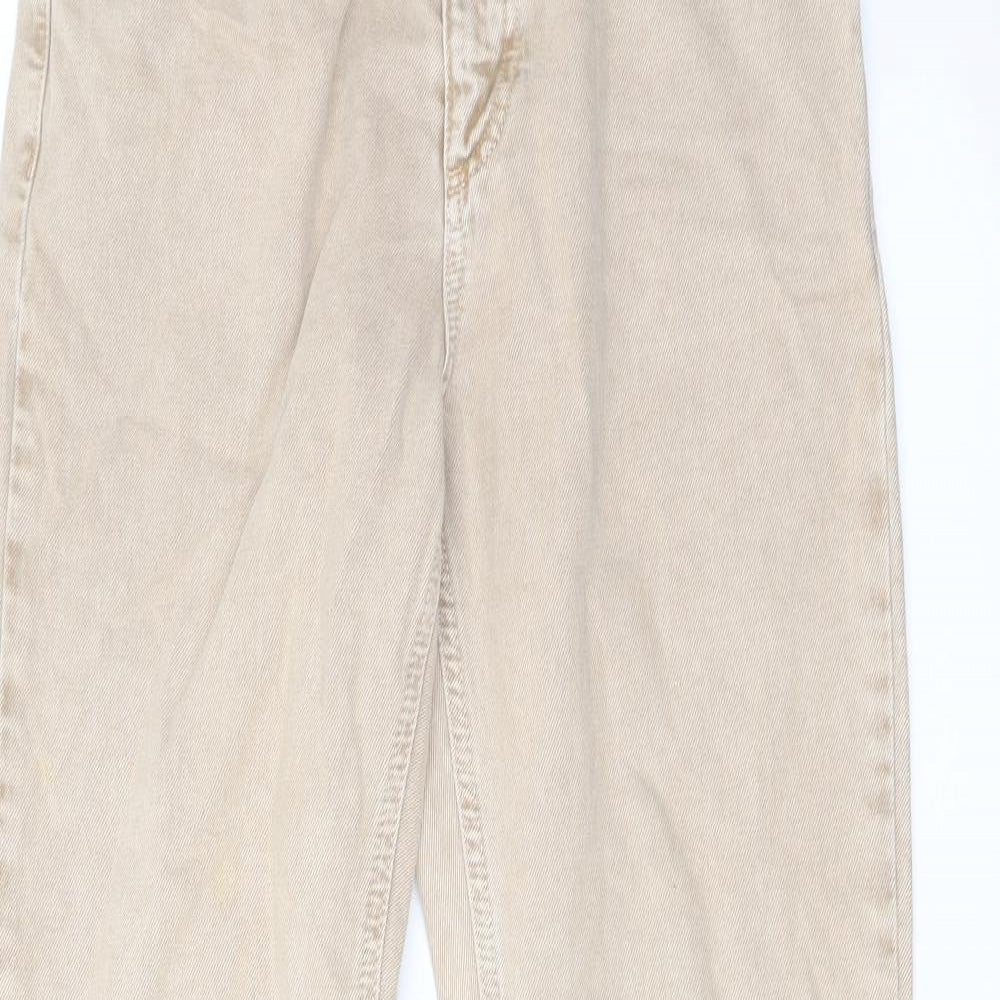 Reclaimed Vintage Womens Beige Cotton Bootcut Jeans Size 28 in L29 in Regular Button