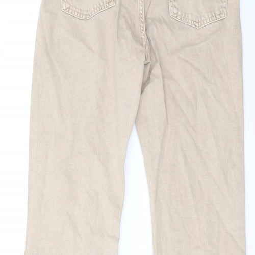 Reclaimed Vintage Womens Beige Cotton Bootcut Jeans Size 28 in L29 in Regular Button