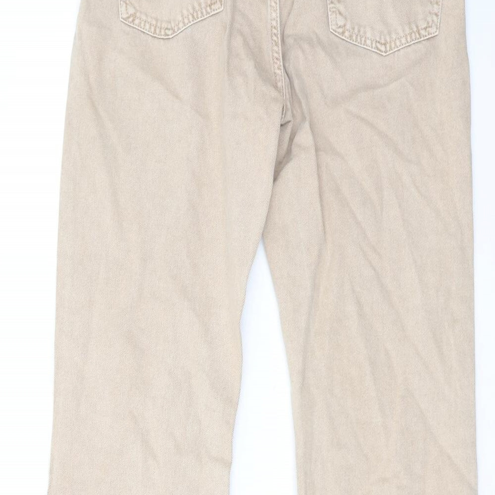 Reclaimed Vintage Womens Beige Cotton Bootcut Jeans Size 28 in L29 in Regular Button