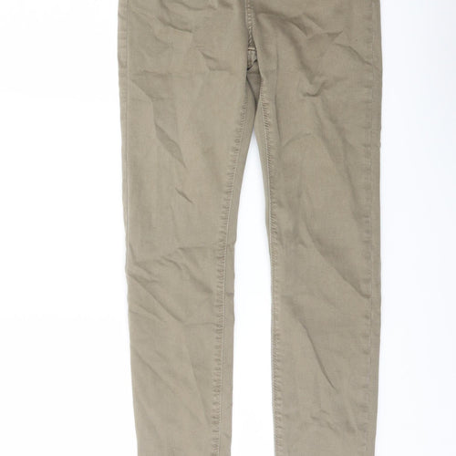 Denim & Co. Womens Green Cotton Skinny Jeans Size 6 L28 in Regular Button