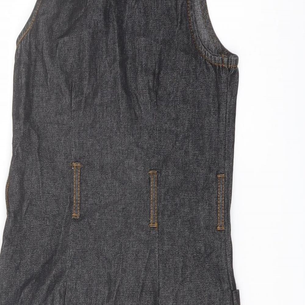 Marks and Spencer Girls Grey Cotton A-Line Size 6-7 Years Collared Zip