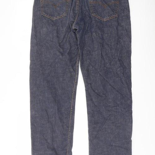 Levi's Mens Blue Cotton Straight Jeans Size 34 in L32 in Regular Button