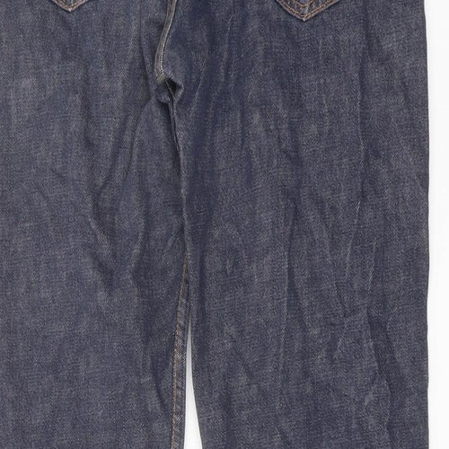 Levi's Mens Blue Cotton Straight Jeans Size 34 in L32 in Regular Button