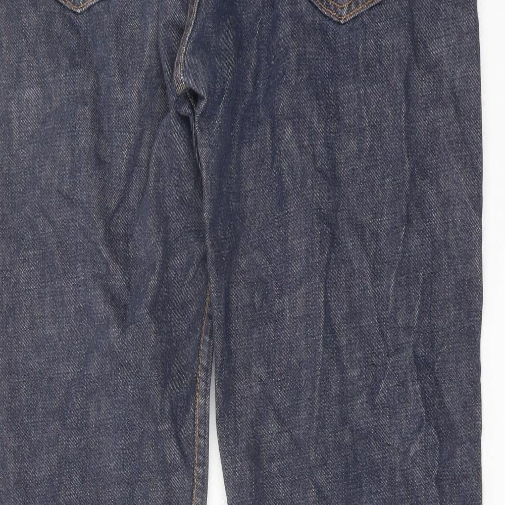 Levi's Mens Blue Cotton Straight Jeans Size 34 in L32 in Regular Button