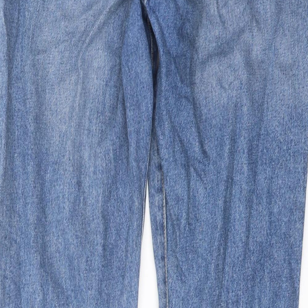 Mnago Womens Blue Cotton Mom Jeans Size 10 L26 in Regular Button