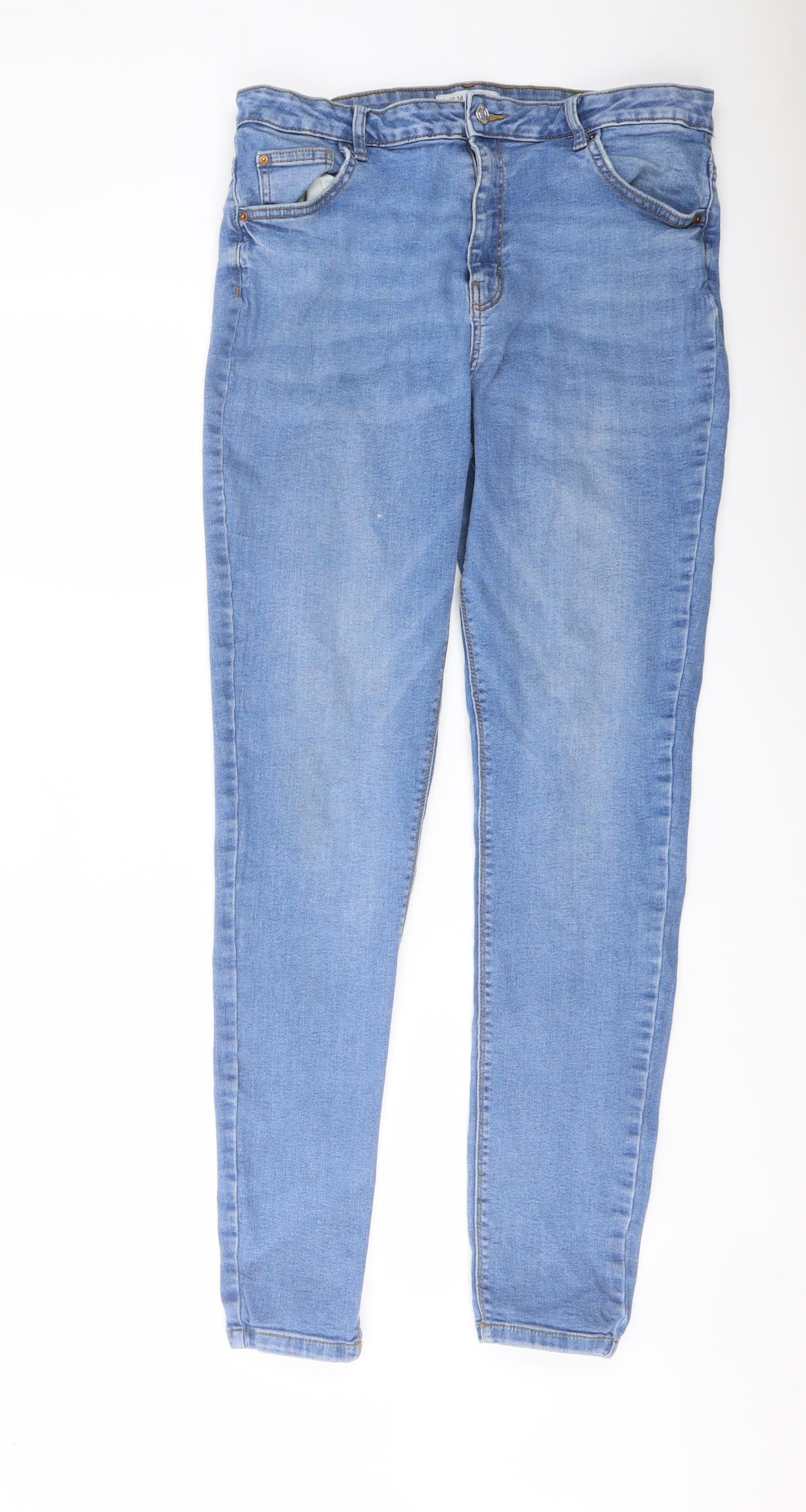 Denim & Co. Womens Blue Cotton Skinny Jeans Size 18 L30 in Regular Button