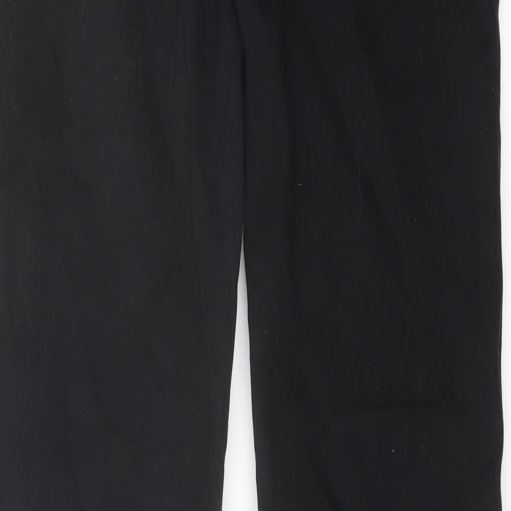 Marks and Spencer Womens Black Cotton Straight Jeans Size 16 L27 in Regular Button