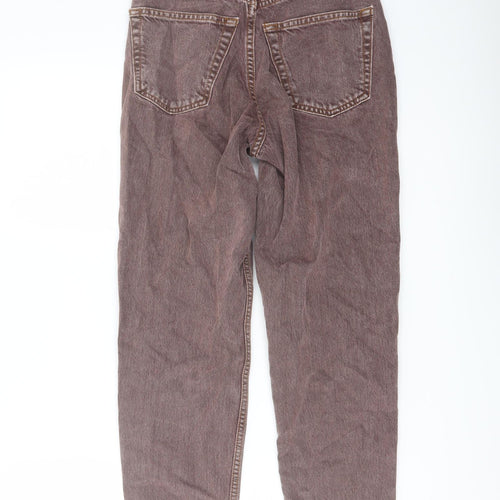 Topshop Womens Pink Cotton Mom Jeans Size 24 in L25 in Regular Button